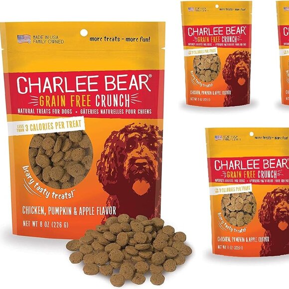 Charlee Bear Other - NWT 3 Bags of Charlee Bear Dog Treas Crunch Chicken, Pumpkin & Apple Flavor
